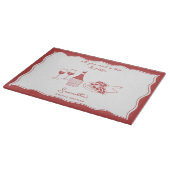 レッドハンドドローイタリアンドピザワインブライダルシャワー カッティングボード (角)