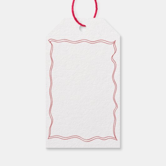 レッドハンドドローイタリアンドピザワインブライダルシャワー ギフトタグ (裏面)