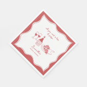 レッドハンドドローイタリアンドピザワインブライダルシャワー スタンダードランチョンナプキン (角)