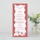 レッドハンドドローイタリアンドピザワインブライダルシャワー メニュー (スタンド正面)