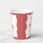 レッドハンドドローイタリアンドピザワインブライダルシャワー 紙コップ (右)