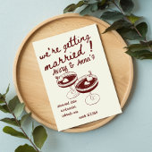 レッドハンドドロー結婚ズお洒落 招待状