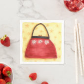 レッドハンドバッグ – 紙ナプキンス スタンダードカクテルナプキン (インサイチュ)