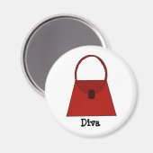 レッドハンドバッグ – Diva マグネット (正面/裏面)