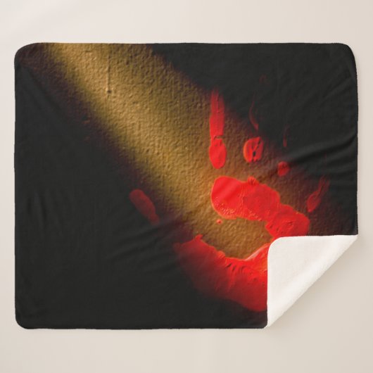 レッドハンドプリント シェルパブランケット (正面(横))