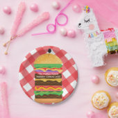 レッドハンバーグサマークックアウトバーベキューカスタムパーティー ペーパープレート (パーティー)