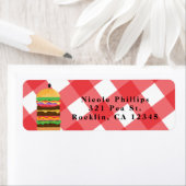 レッドハンバーグサマークックアウトバーベキュー招待状 ラベル (インサイチュ)