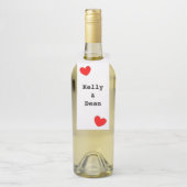 レッドハーツウェディングラブ（名前）4ケリー ボトルネックタグ (ボトル)