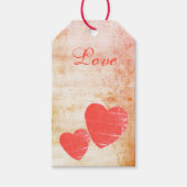 レッドハーツ ディストレス バレンタイン ラブ ギフトタグ (正面)