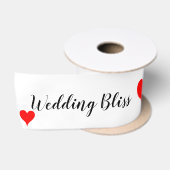 レッドハートの結婚の至福 76.2mm サテンリボン (リール)
