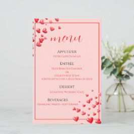 レッドハートの結婚式メニューカード