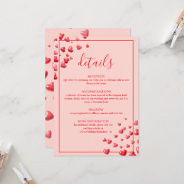 レッドハートの結婚式詳細カード カード