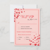 レッドハートの結婚式RSVPカード 出欠カード (正面)