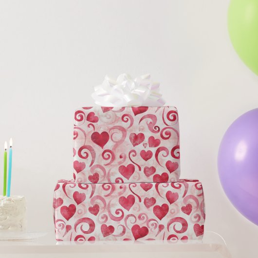レッドハートの誕生日 ラッピングペーパー (パーティーギフト)
