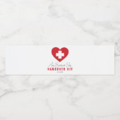 レッドハートクロス二日酔いキットウォーターボトルラベル ペットボトルラベル (シングルラベル)