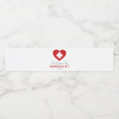 レッドハートクロス二日酔いキットウォーターボトルラベル ペットボトルラベル (シングルラベル)