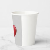 レッドハートグレイ トレンディーなラブ ウェディング 紙コップ (左)