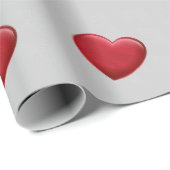 レッドハートグレイ トレンディーな愛 ウェディング ラッピングペーパー (ロールコーナー)