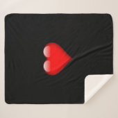 レッドハートトレンディラブウェディング シェルパブランケット (正面(横))