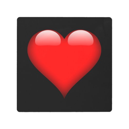 レッドハートトレンディラブウェディング メタルプリント (正面)