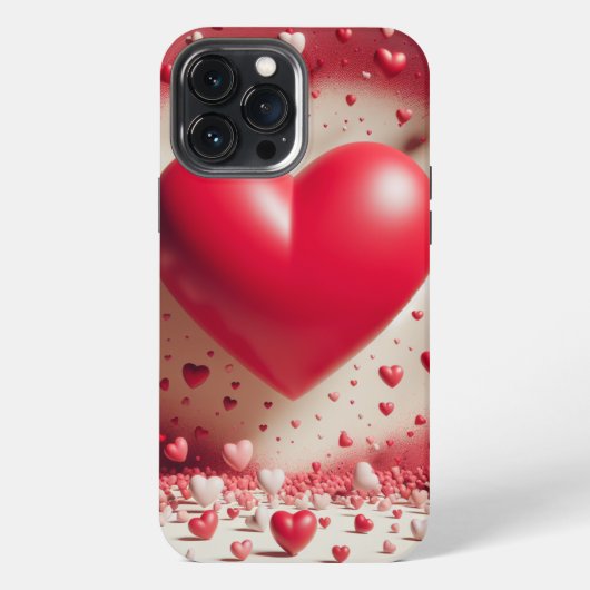レッドハートフォンケース iPhoneケース (裏面)