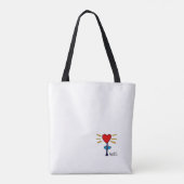 レッドハートフラワーショッピングトート トートバッグ (裏面)