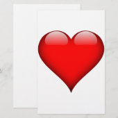 レッドハートラブ 便箋 (正面/裏面)
