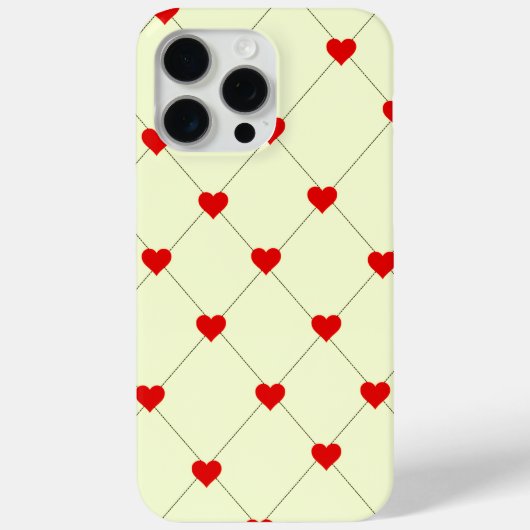 レッドハート格子柄スマホケース Case-Mate iPhoneケース (裏面)