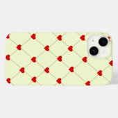 レッドハート格子柄スマホケース Case-Mate iPhoneケース (裏面 (横))