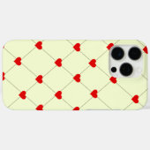 レッドハート格子柄スマホケース Case-Mate iPhoneケース (裏面 (横))