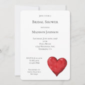 レッドハート ブライダルシャワー 招待状 (正面)