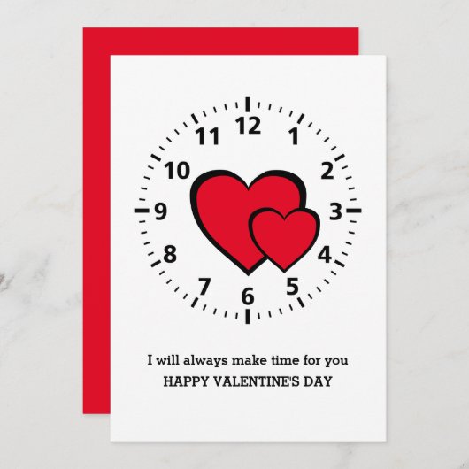 レッドハート |常に時間を作る |バレンタイン シーズンカード (正面/裏面)