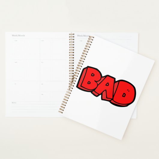 レッドバはっきりしたッドグラフィティスタイル文字 プランナー手帳 (ディスプレー)
