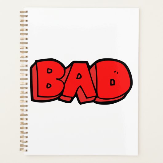 レッドバはっきりしたッドグラフィティスタイル文字 プランナー手帳 (正面)