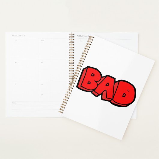 レッドバはっきりしたッドグラフィティスタイル文字 プランナー手帳
