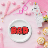 レッドバはっきりしたッドグラフィティスタイル文字 ペーパープレート (パーティー)