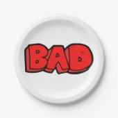 レッドバはっきりしたッドグラフィティスタイル文字 ペーパープレート (正面)