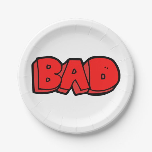 レッドバはっきりしたッドグラフィティスタイル文字 ペーパープレート (正面)