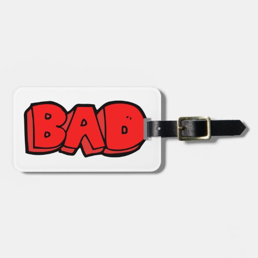 レッドバはっきりしたッドグラフィティスタイル文字 ラゲッジタグ (正面横)