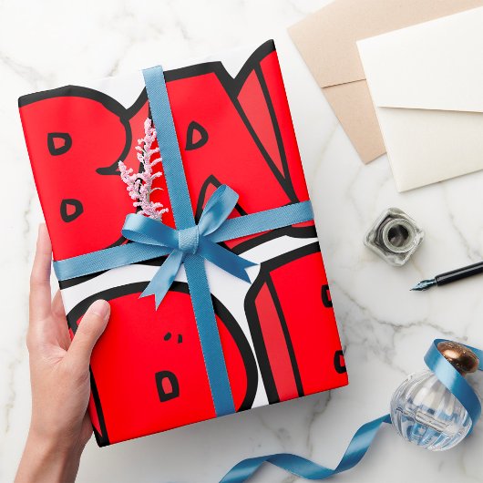 レッドバはっきりしたッドグラフィティスタイル文字 ラッピングペーパー