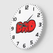 レッドバはっきりしたッドグラフィティスタイル文字 ラージ壁時計 (傾斜)