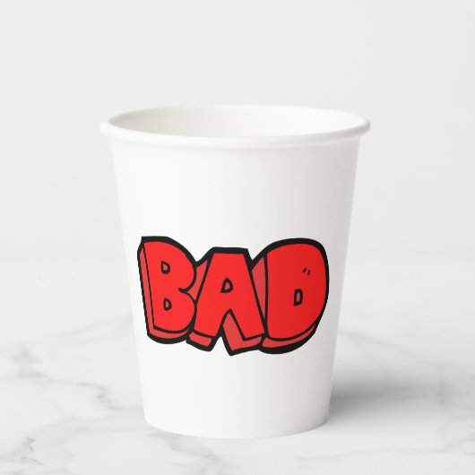 レッドバはっきりしたッドグラフィティスタイル文字 紙コップ (正面)