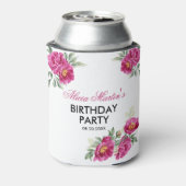 レッドバイオレット牡丹フローラグリーンリー誕生日パーティー 缶クーラー (缶裏面)