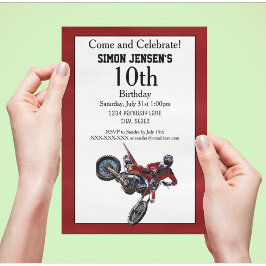 レッドバイクスポーツボーイ誕生日招待状 招待状