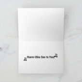 レッドバイクバイクもしくは自転車に乗る人おもしろい誕生日カード カード (内部)