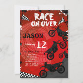 レッドバイク誕生日招待状 招待状 (正面)