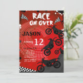 レッドバイク誕生日招待状 招待状 (スタンド正面)