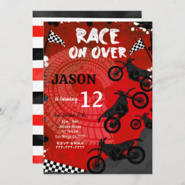 レッドバイク誕生日招待状 招待状
