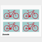 レッドバイク、サイクリング 長方形シール (シート)