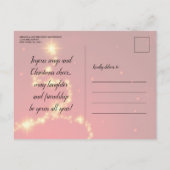 レッドバウエレガントブルクリスマスパーティの招待状 インビテーションポストカード (裏面)